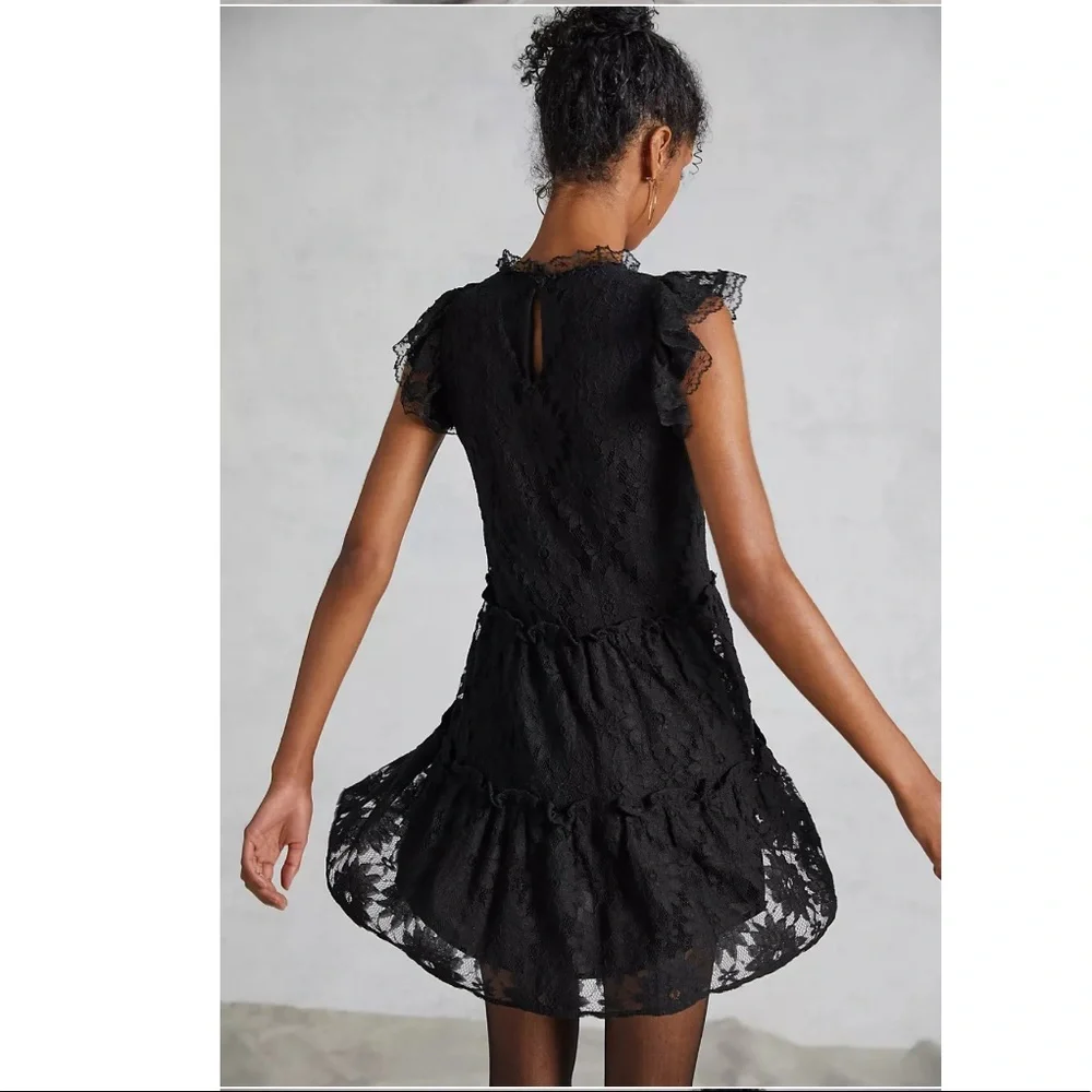 ANTHROPOLOGIE: Golden Floral Lace Dress - Picture 8 of 8